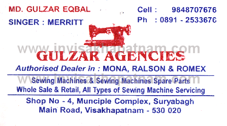 gulzar agencies suryabagh,suryabagh In Visakhapatnam, Vizag