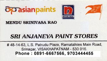 Sri Anjaneya Paint Stores Ramatalkies Main Road Srinagar in Visakhapatnam Vizag,Ramatalkies In Visakhapatnam, Vizag