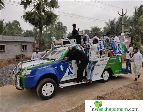 sv engineering bus body building works political campain vans pracharadham vizag visakhapatnam